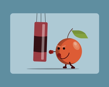 纯CSS3卡通水果拳击手特效